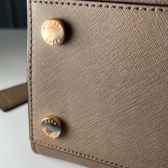 Michael Kors Hamilton Taupe Saffiano Leather Satchel - Picture 7 of 10